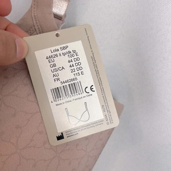NWT Amoena Lola Non-wired Padded Bra Light taupe / dark taupe Size 44DD - Picture 3 of 9